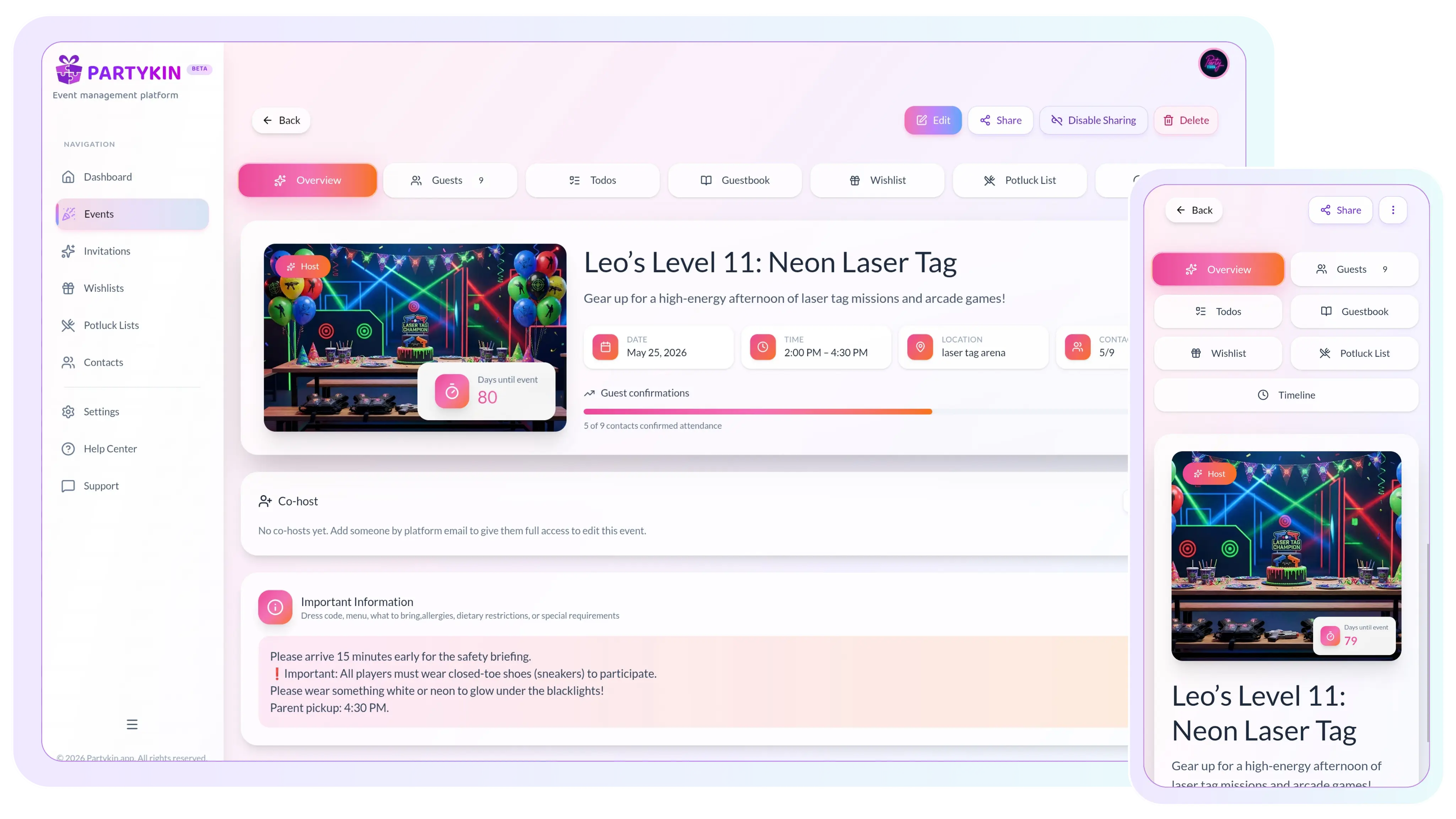 Event Card feature preview