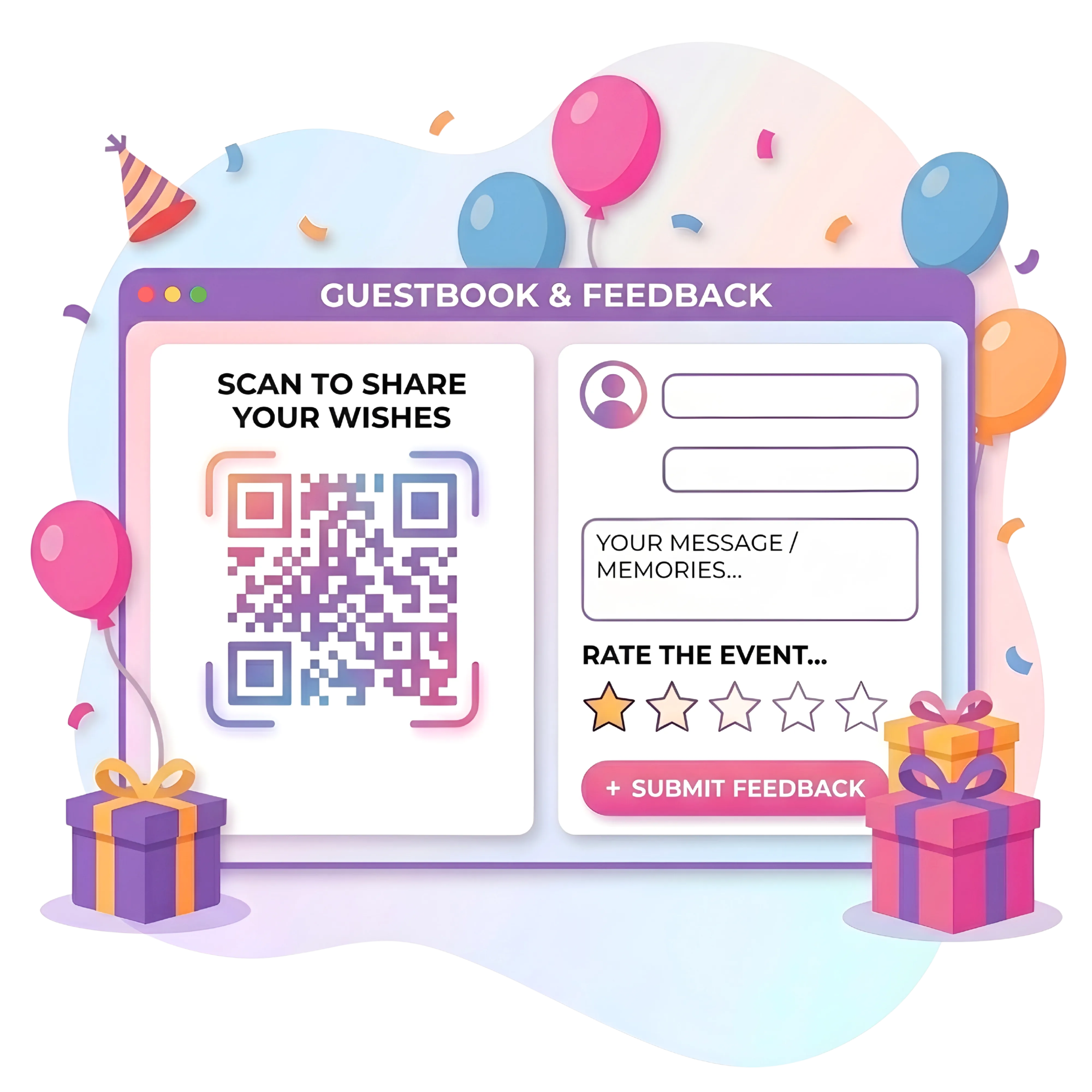 Host dashboard controls for guest book moderation