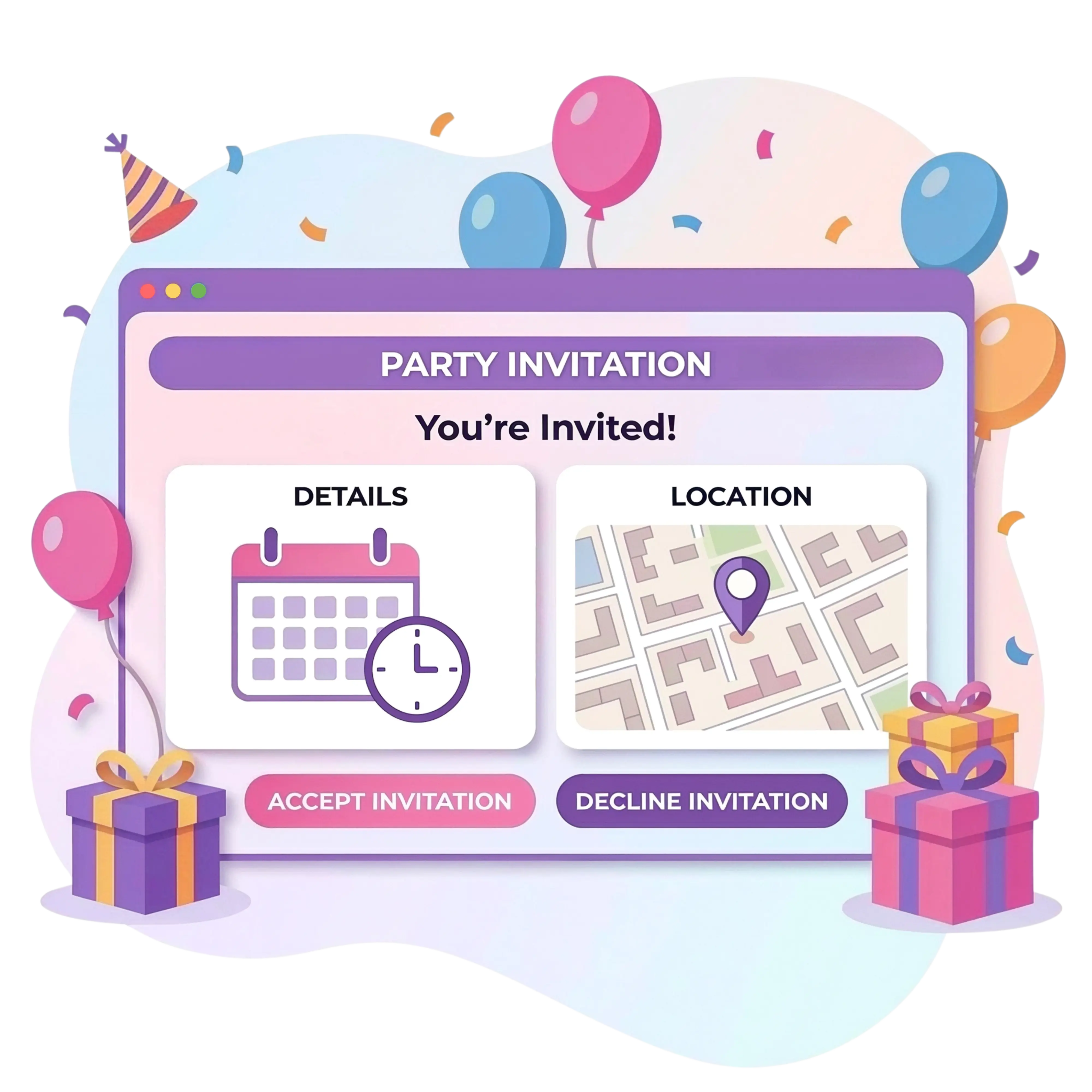 Event invite builder — professional landing page