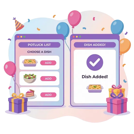 Create and manage potluck list