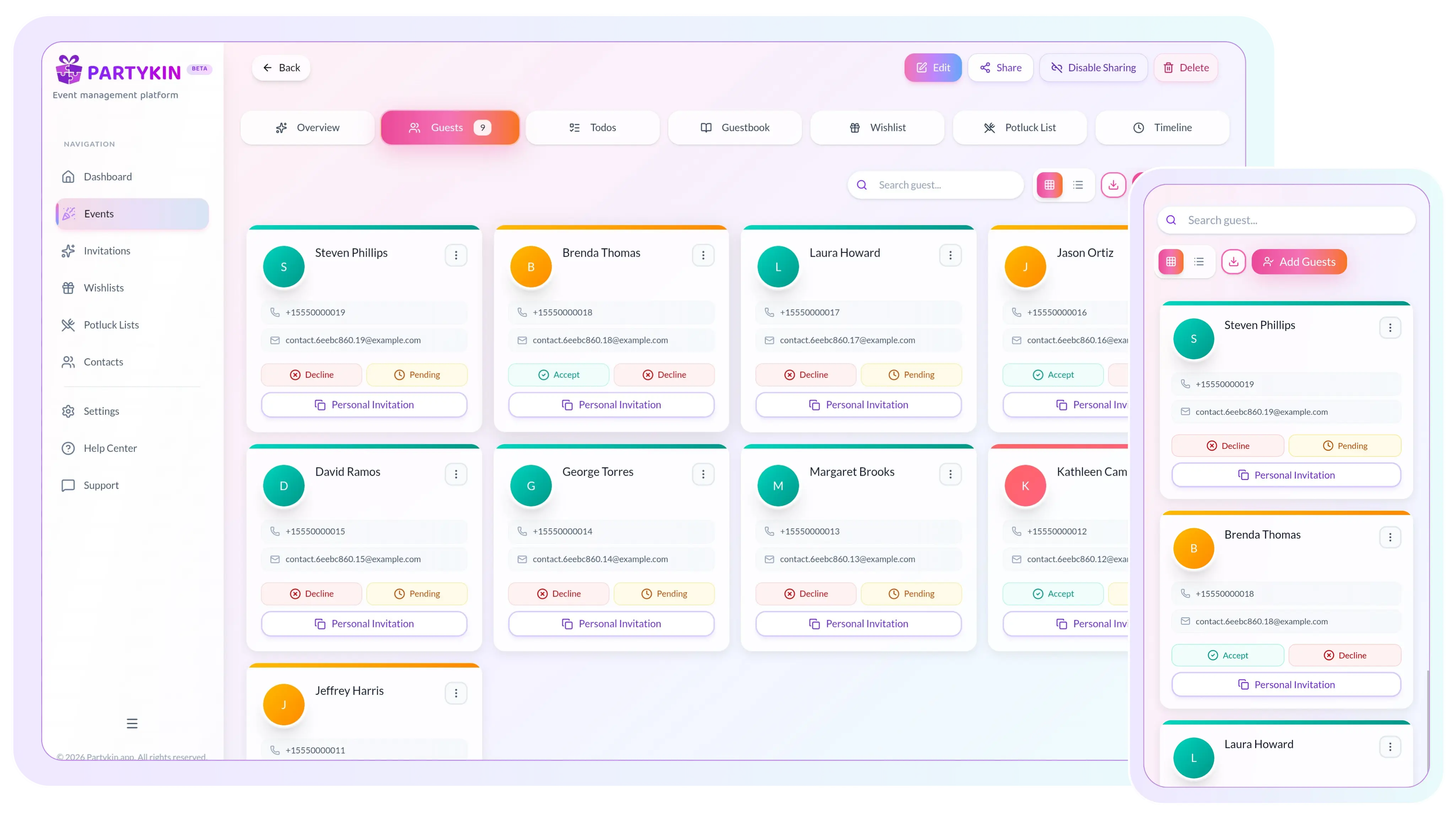 RSVP feature preview