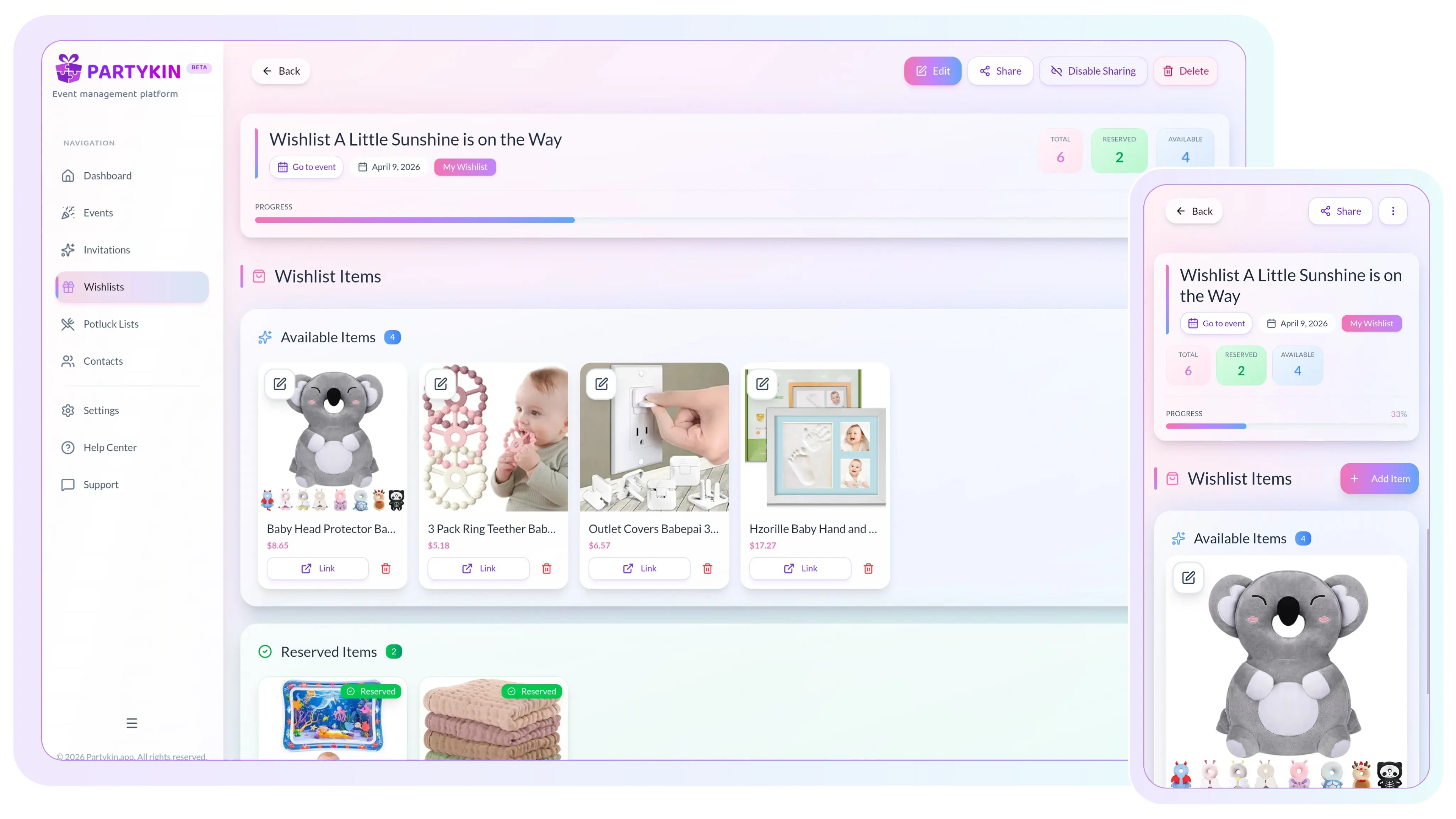 Wishlist feature preview